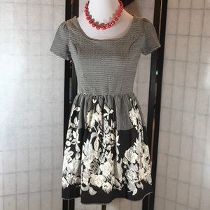 Miami black and white fit n flare dress